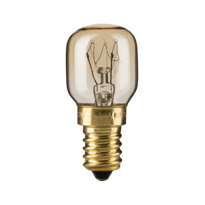 Small clear glass bulb with gold screw base for lighting applications and fixtures