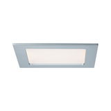 Rechthoekige LED-inbouwlamp van zilverkleurig aluminium met matte diffuser voor woonruimtes