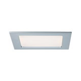 Rectangular LED recessed light in silver aluminum with frosted diffuser for home lighting