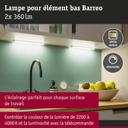 Lampe LED sous meuble Barreo blanche avec variation de couleur et télécommande pour éclairage cuisine