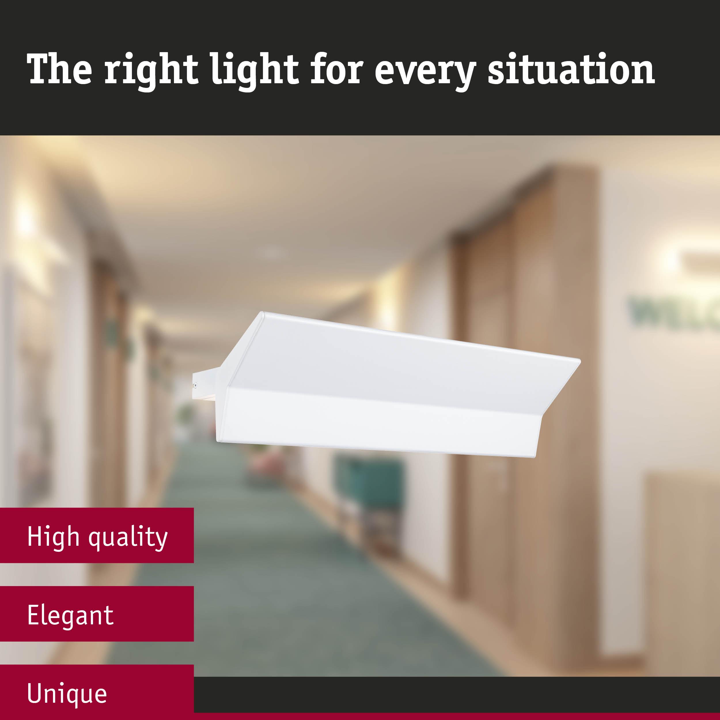 Elegant white LED wall light made of plastic for high-quality indoor hallway lighting