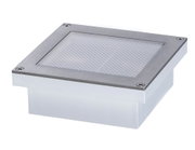 Square stainless steel recessed light with white housing and non-slip surface for indoor lighting
