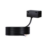 Black electrical connection cable with rectangular plastic housing for lighting systems.