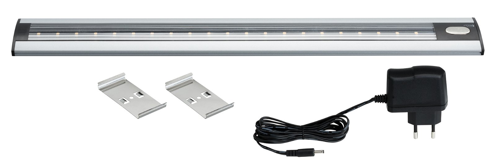 LED Cabinet luminaire TriX incl. Sensor 465x65mm 340lm 230/12V 3000K Matt aluminium/Black
