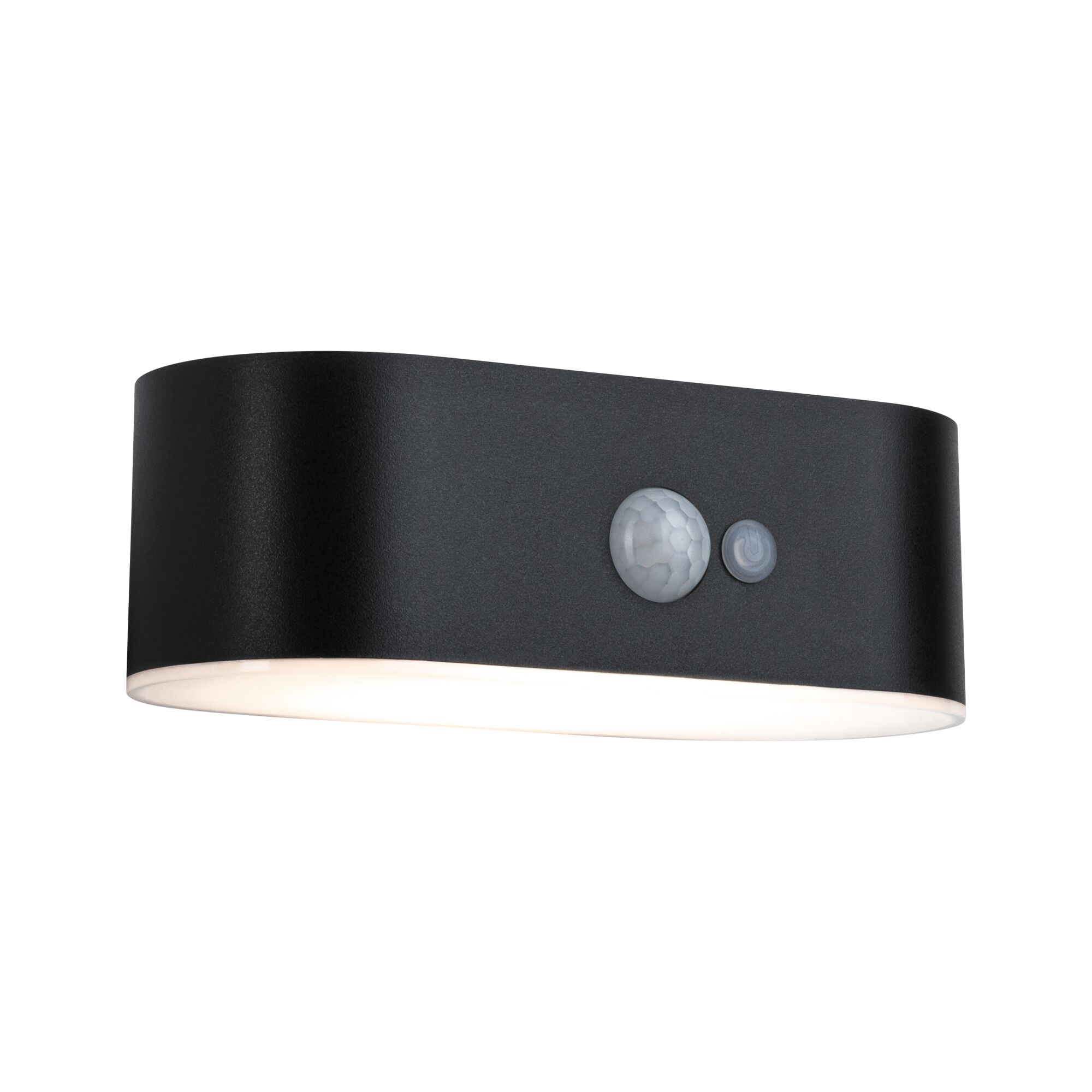 Solar LED Exterior wall light Adya Motion sensor IP44 3000K 200lm Black Black metal wall light with motion sensor and warm white LED light for outdoor use
