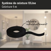 Bande auto-agrippante ULine noire de 5 m pour fixation réglable et utilisation polyvalente à domicile