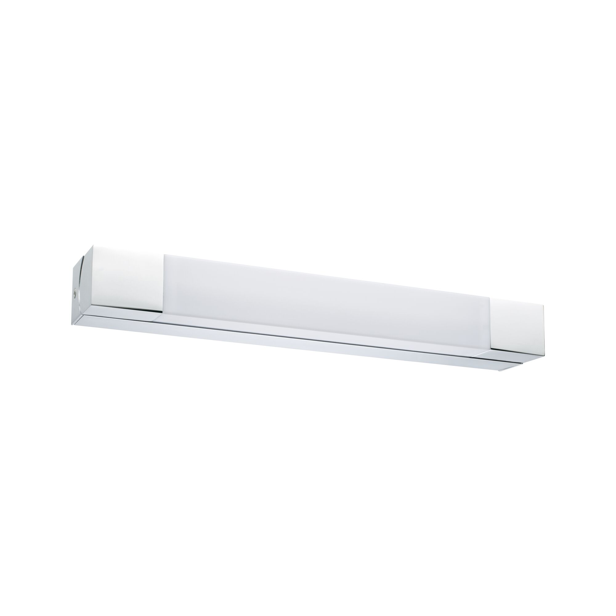 Applique murale LED moderne en chrome avec diffuseur blanc pour éclairage intérieur élégant