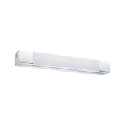Moderne LED-Wandleuchte in Chrom mit weißem Diffusor für stilvolle Innenbeleuchtung