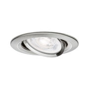 Rundstrahler aus gebürstetem Edelstahl mit schwenkbarem LED-Spot für flexible Beleuchtung