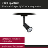 Minimalist black URail Spot Salt metal spotlight for versatile room lighting solutions