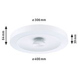 Hvid rund LED-loftlampe med 400 mm diameter og 64 mm højde, moderne boligbelysning