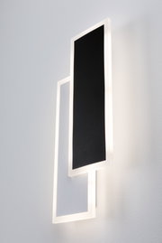 Moderne LED-Wandleuchte mit zwei rechteckigen Paneelen in Schwarz und Weiß für stilvolle Raumbeleuchtung