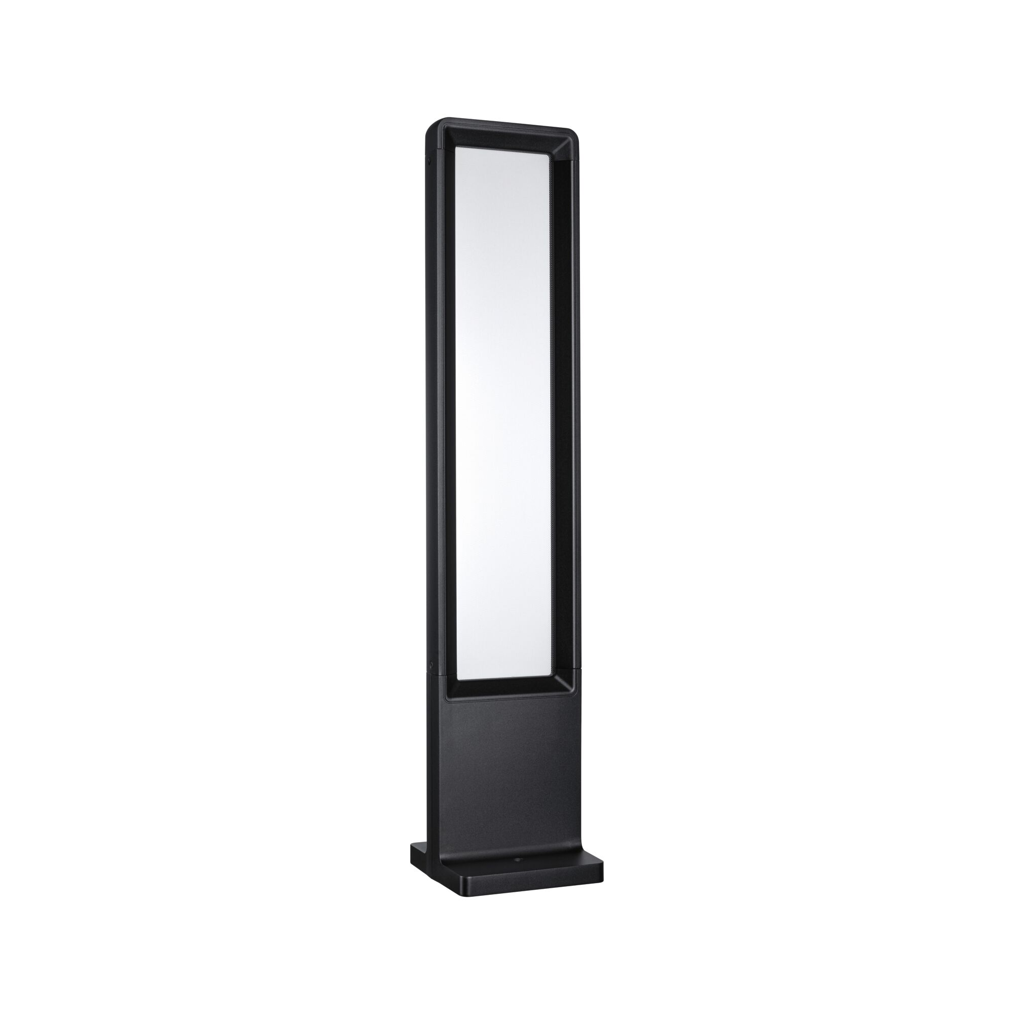 Borne extérieure LED noire moderne en aluminium au design rectangulaire pour éclairage de jardin
