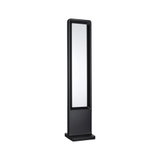 Black modern LED outdoor bollard made of aluminum with rectangular design for garden lighting
