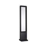 Schwarzer moderner LED-Außenpoller aus Aluminium mit rechteckigem Design für Gartenbeleuchtung