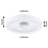 White round ceiling light with metal center and 320 mm diameter, LED ceiling lamp for home lighting