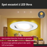 Spot encastré LED Nova blanc avec lumière blanc chaud pour un éclairage optimal