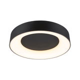 Plafonnier LED rond noir avec lumière blanc chaud pour pièces modernes et éclairage économique