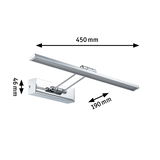 Chromfarbene LED-Wandleuchte mit 450 mm Länge und modernem Design für Wohnraumbeleuchtung