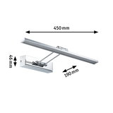 Chroomkleurige LED-wandlamp van 450 mm lang met modern design voor stijlvolle woningverlichting