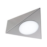 Triangular LED recessed light in brushed stainless steel with white light for modern interiors