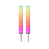 Two slim LED light bars with multicolor RGB lighting and black cable for ambient lighting effects