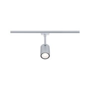 Modern silver metal LED spotlight on track system for flexible lighting solutions