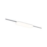 Éclairage sur rail LED moderne avec diffuseur plastique blanc et rail argenté pour éclairage flexible