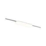 Modernes LED-Schienenlicht mit weißem Kunststoffdiffusor und silberner Schiene für flexible Raumbeleuchtung