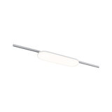 Éclairage sur rail LED moderne avec diffuseur plastique blanc et rail argenté pour éclairage flexible