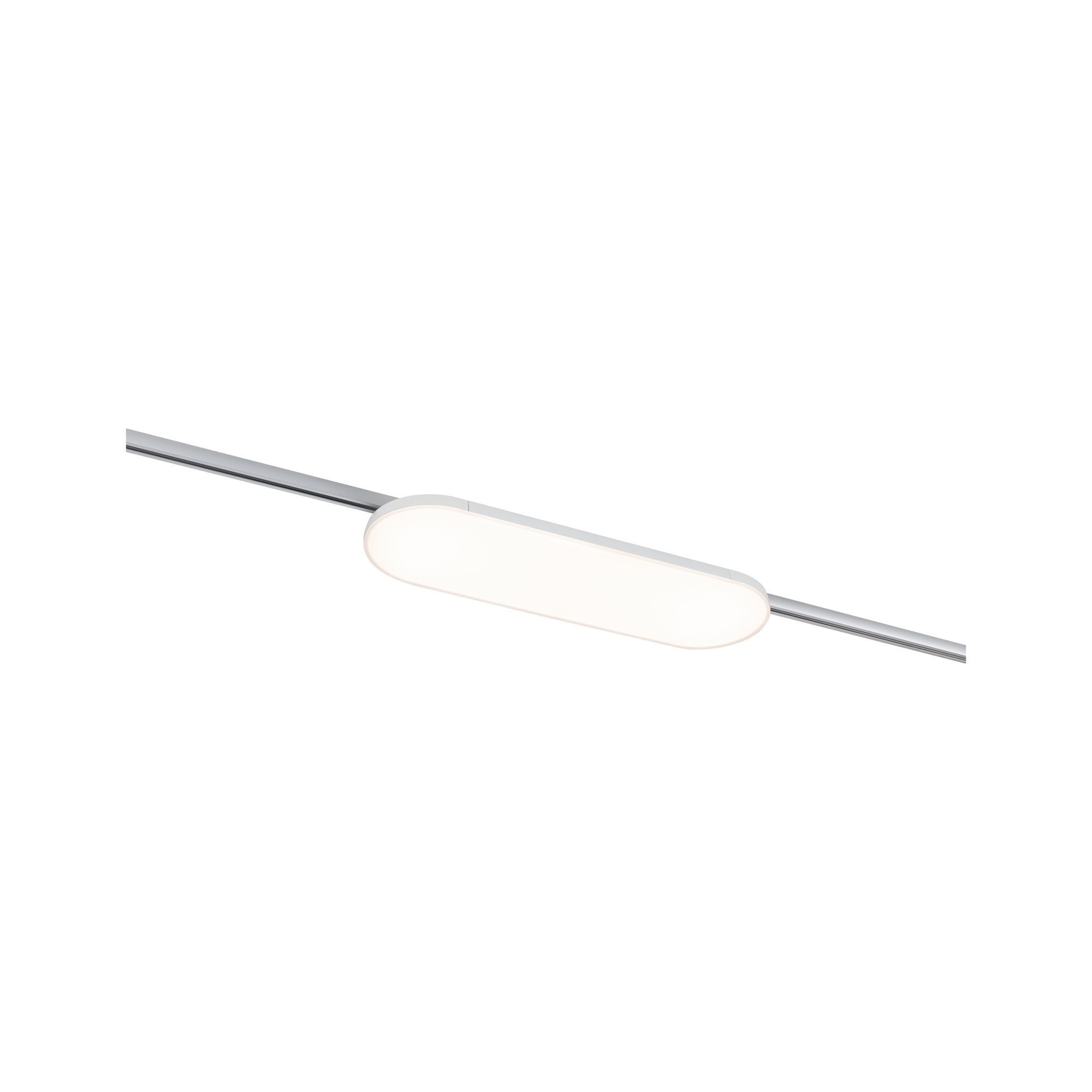 Plafonnier LED moderne en métal chromé avec diffuseur ovale blanc pour salon