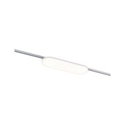 Plafonnier LED moderne en métal chromé avec diffuseur ovale blanc pour salon