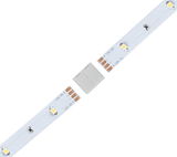 White LED strip connector for 12V DC LED light strips with copper contacts and plastic housing