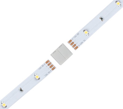 Connecteur blanc pour bande LED 12V DC avec contacts en cuivre et boîtier en plastique