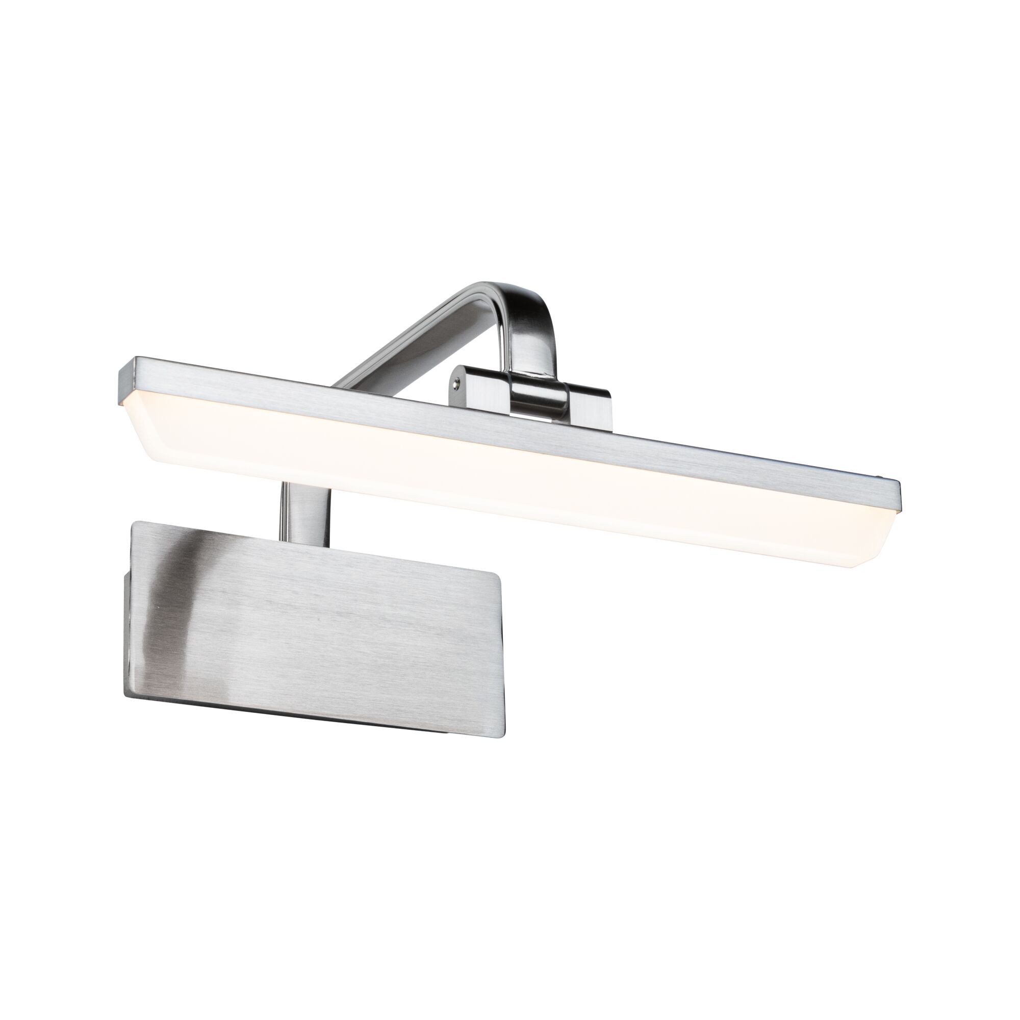 Moderne LED-wandlamp van geborsteld aluminium in zilver met warm wit licht voor woonruimtes