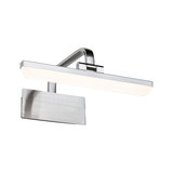 Moderne LED-wandlamp van geborsteld aluminium in zilver met warm wit licht voor woonruimtes