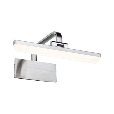 Moderne LED-wandlamp van geborsteld aluminium in zilver met warm wit licht voor woonruimtes