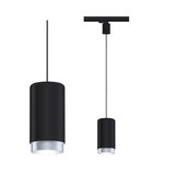 Schwarze LED-Pendelleuchte aus Metall mit silbernem Rand, moderne Innenbeleuchtung für Wohnräume