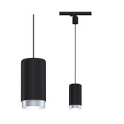 Schwarze Pendelleuchte aus Metall mit silbernem Rand, moderne LED-Hängeleuchte für Wohnräume