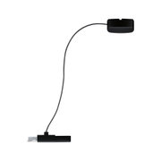 Black LED track adapter module with cable for flexible lighting systems and installations