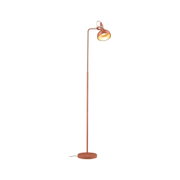 Stojąca lampa do czytania z metalu w kolorze rdzy z regulowanym kloszem do oświetlenia wnętrz