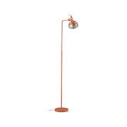 Stojąca lampa do czytania z metalu w kolorze rdzy z regulowanym kloszem do oświetlenia wnętrz