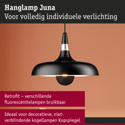 Zwarte hanglamp Juna met matte afwerking en warm licht voor individuele verlichting
