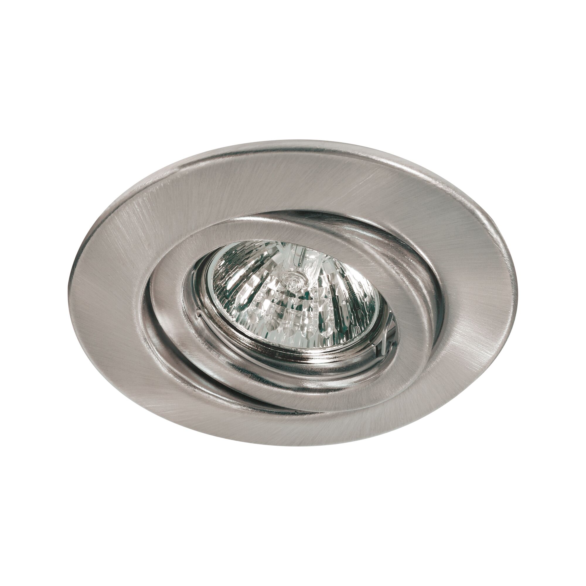 Rund gebürsteter Edelstahl-Einbaustrahler mit verstellbarem Spot für moderne Innenbeleuchtung