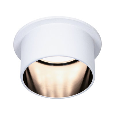 Spot encastré rond en métal blanc avec lumière LED blanc chaud pour éclairage intérieur moderne