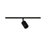 Spot LED noir en aluminium sur rail avec boîtier rainuré pour un éclairage moderne