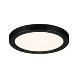 Plafonnier LED rond avec cadre en métal noir et lumière blanc chaud pour intérieurs modernes