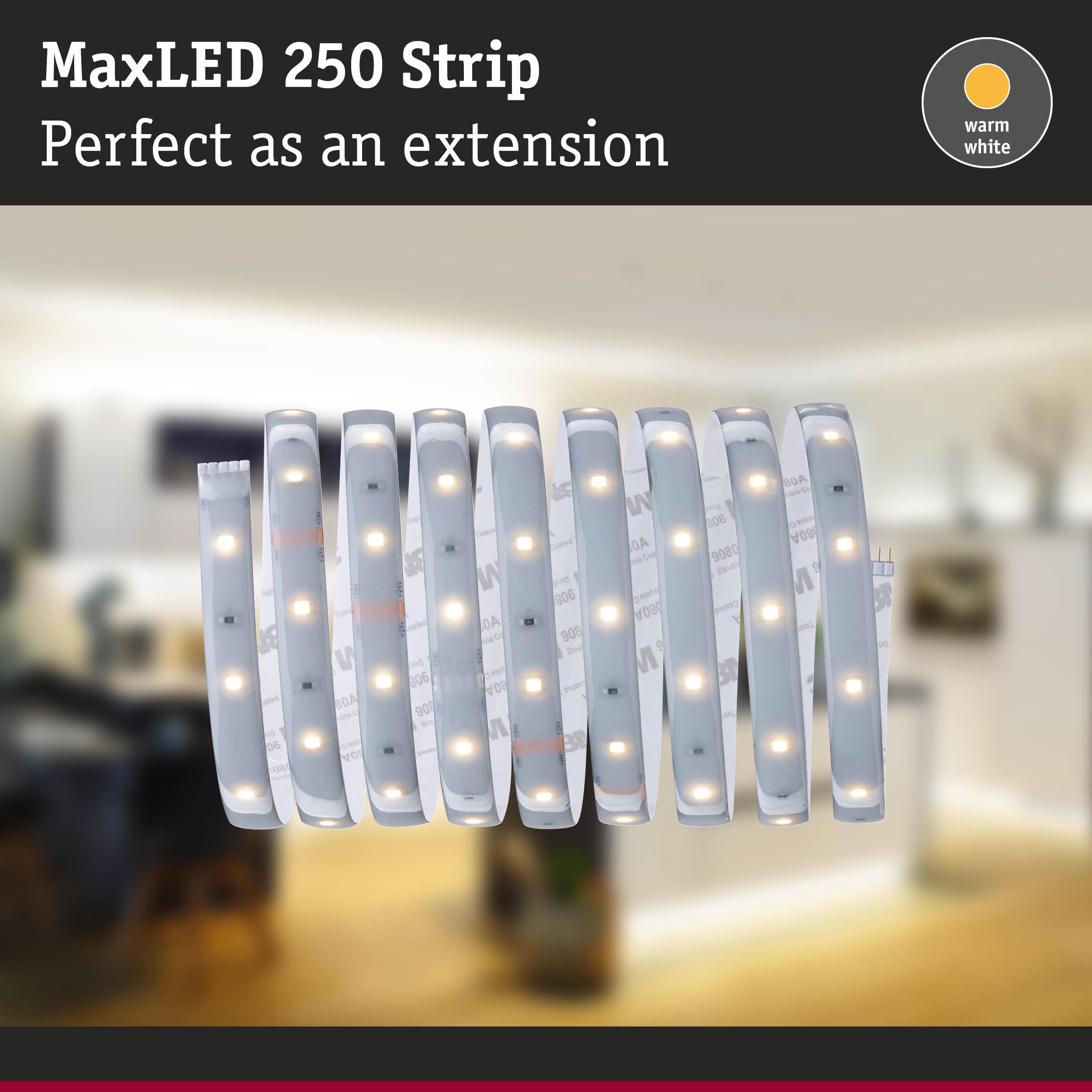 MaxLED 250 Strip warm white LED light strip, flexible extension for ambient home lighting