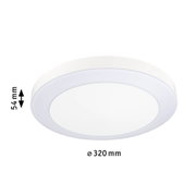 Plafonnier LED rond blanc de 320 mm de diamètre et 54 mm de hauteur pour éclairage moderne