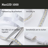 MaxLED 1000 LED-strip met 144 LEDs/m, plakband aan achterkant, elke 4,2 cm in te korten, eenvoudig aan te sluiten